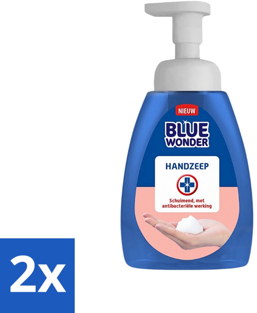 2 x Blue Wonder - Handzeep - Hygiënisch & Verzorgend - 225 ml - Hygiëne - Handzeep - Antibacteriële Handzeep - Schuimende Mousse - Handhygiëne