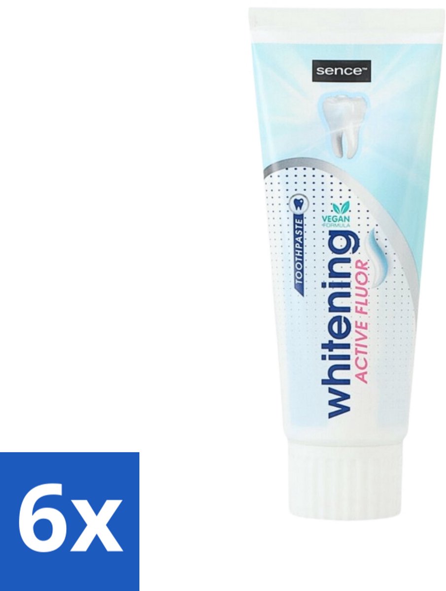 6 x Sence - Whitening - Tandpasta - Met Fluor - 75 ml - Tandpasta - Witte Tanden - Fluoride - Whitening - Frisse Adem