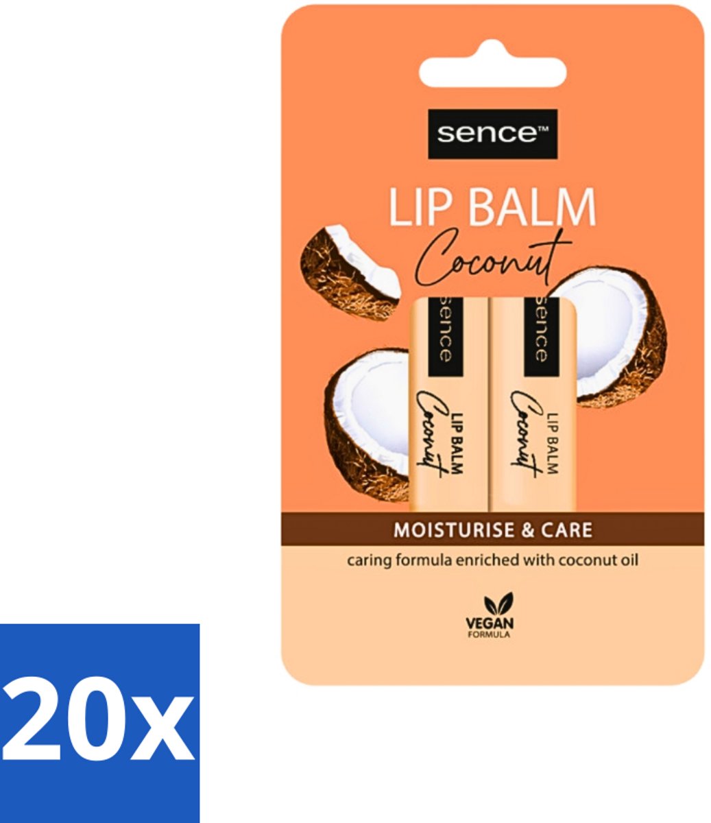 Sence - Moisturise & Care - Lippenbalsem Duo - Verzorgend - 2 x 4,3 g - Bulkverpakking - 20 stuks