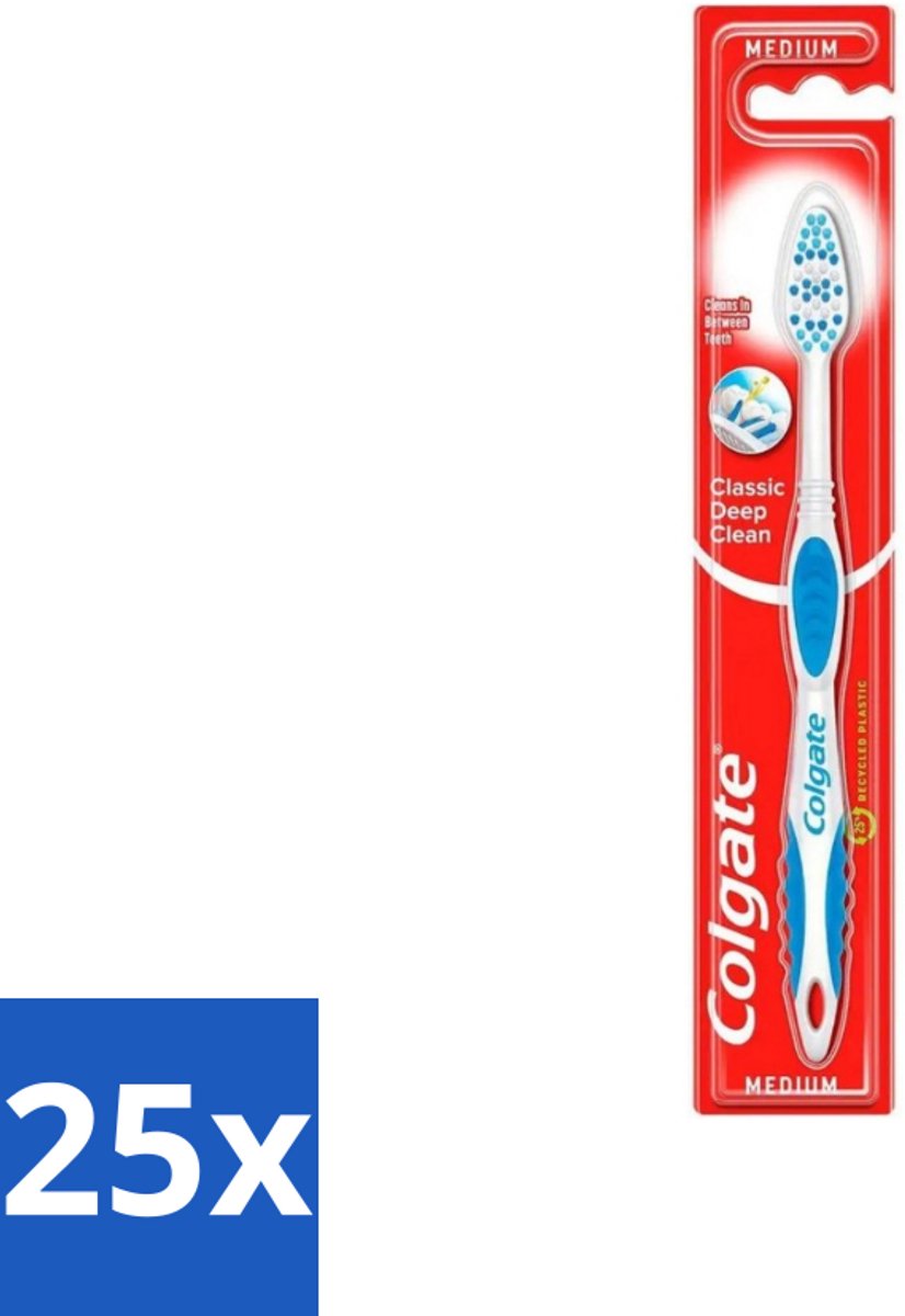 Colgate - Tandenborstel - Classic Deep Clean Medium - 1 Tandenborstel - Bulkverpakking - 25 stuks