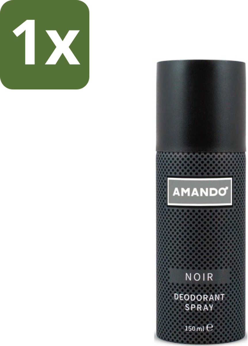 1 x Amando - Noir - Deodorant - Spray - 150 ml - Amando Noir Deodorant Spray - Deodorant Spray Voor Mannen - Klassieke Geur - Langdurige Bescherming - Mannelijke Geur