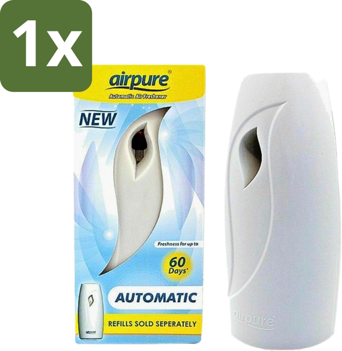 1 x Airpure - Luchtverfrisser - Freshmatic - Automatische Luchtverfrisser - Continue Geurverspreiding - 1 Luchtverfrisser - Automatische Luchtverfrisser - Continue Geurverspreiding - Geur Dispenser - Luchtverfrisser - Geur In Huis