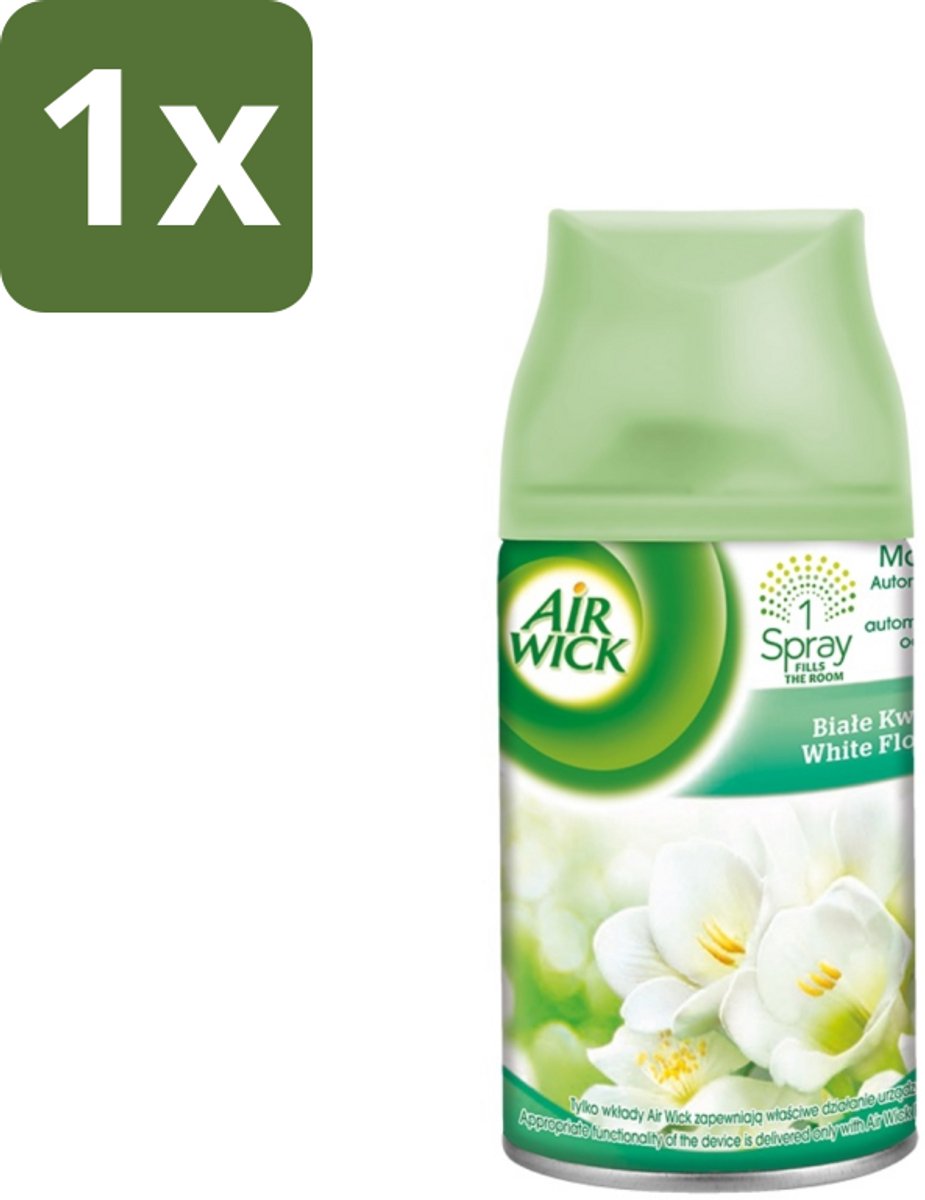 1 x Air Wick - Luchtverfrisser Navulling - Jasmijn & Witte Bloemen - Automatische Spray - 250 ml - Luchtverfrisser - Geur - Bloemige Geur - Jasmijn - Witte Bloemen