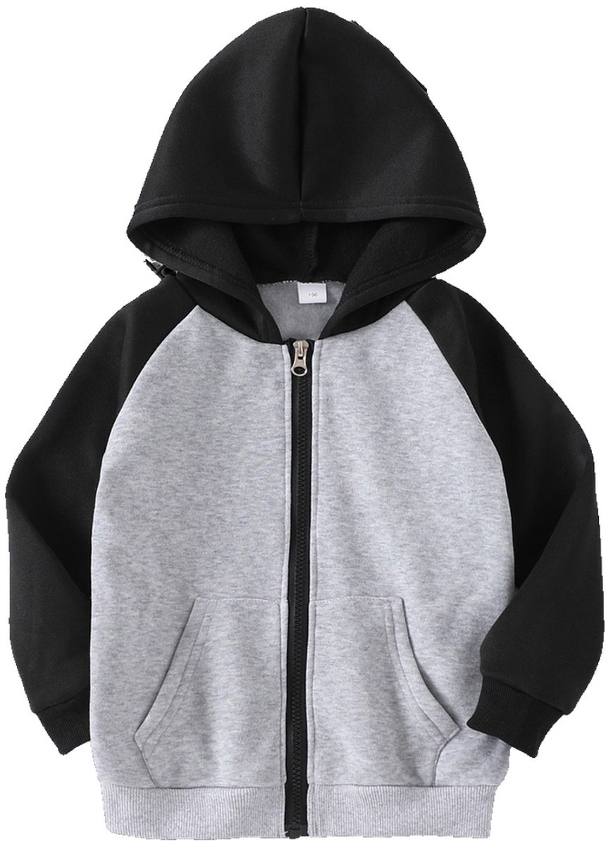 Currero Vest Jongens Met Rits Sweater Jongen Cardigan Gebreid Sweaters Hoodie Warme Trui Lange Mouw Lichtgrijs 4-5 Jaar