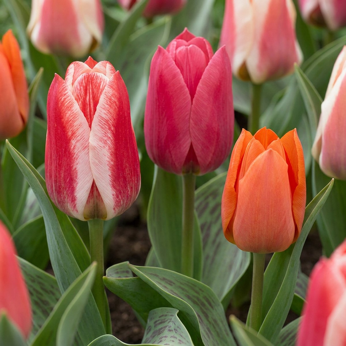 Green boutiQ - 80x Tulipa Greigii mix - Greigii-tulp mix - Diversen - Voorjaarsbloeier - Bolmaat 11/14