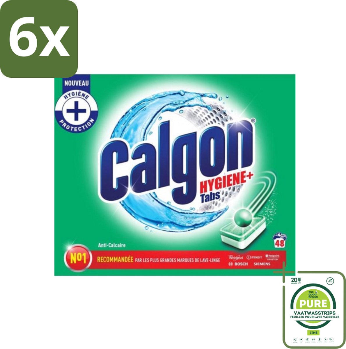 Calgon - Wasmachinereiniger - Tegen Kalkaanslag - 48 Tabletten - Voordeelverpakking - 6 stuks - Wasmachinereiniger - Kalkverwijderaar