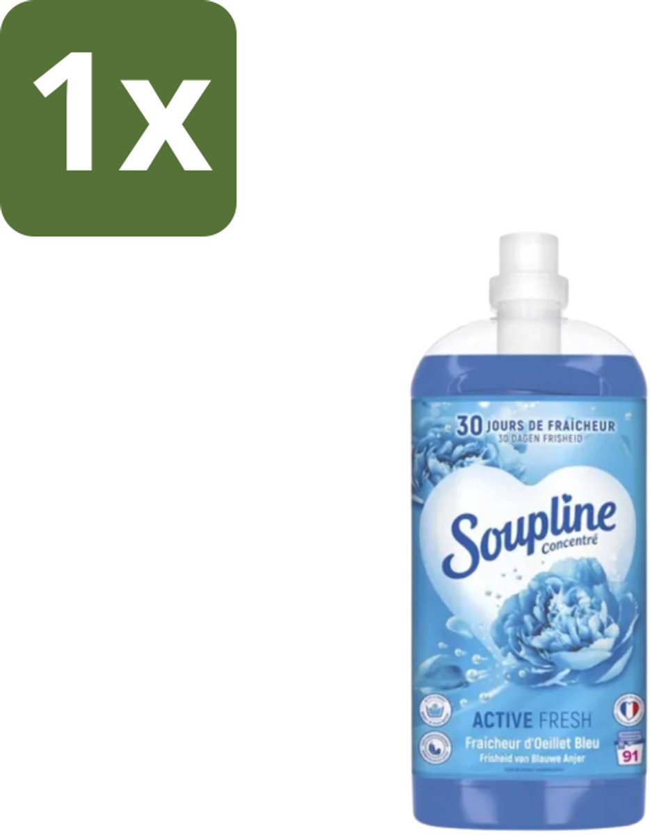 Soupline – Wasverzachter – Active Fresh Frisheid van Blauwe Anjer – 2 L - 1 stuk