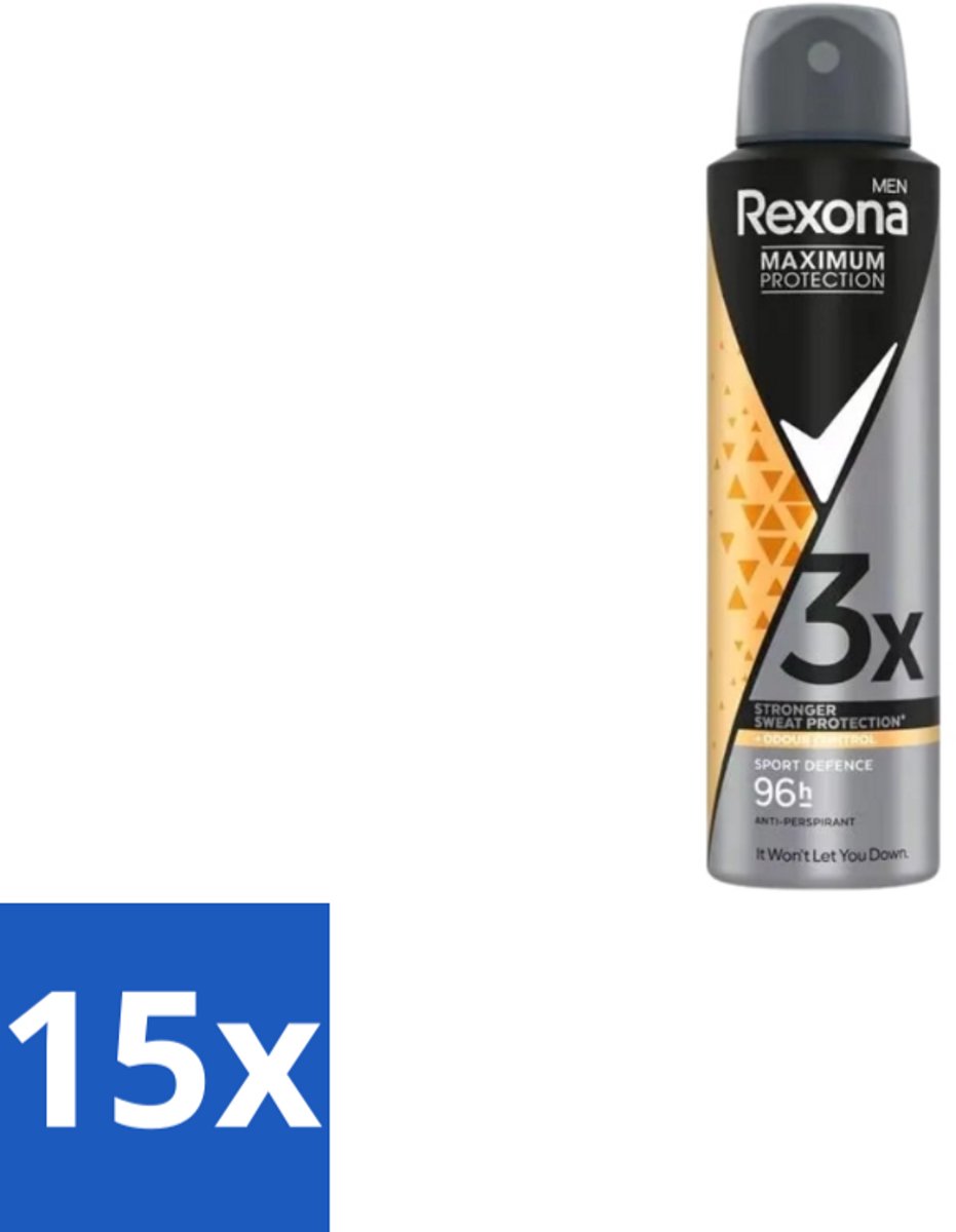 Rexona – Deodorant Spray – Maximum Protection Sport Defence – 150 ml - Bulkverpakking - 15 stuks