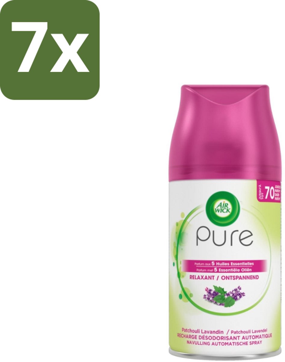 7 x Air Wick – Navulling – Ontspannend – 250 ml - Ontspannend - Rustgevend - Frisheid - Geur - Parfum