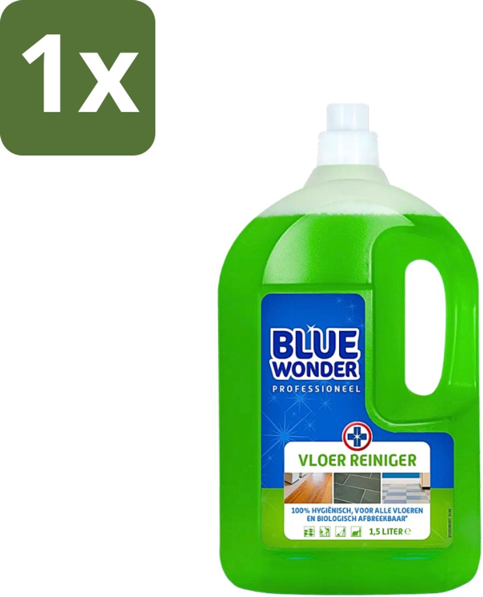 1 x Blue Wonder - Professionele Vloerreiniger - Intensieve Reiniging - 1500 ml - Vloerreiniger - Professionele Vloerreiniger - Intensieve Reiniging - Keukenvloer Reinigen - Badkamer Vloer Reinigen