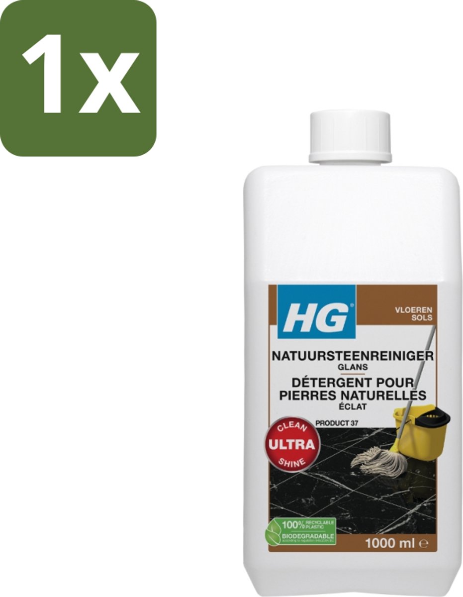 1 x HG Natuursteenreiniger Glans 1 liter - Natuursteen Reinigen - Marmer Reinigen - Natuursteen Glans - Natuursteen Reiniger - Natuursteen Schoonmaken