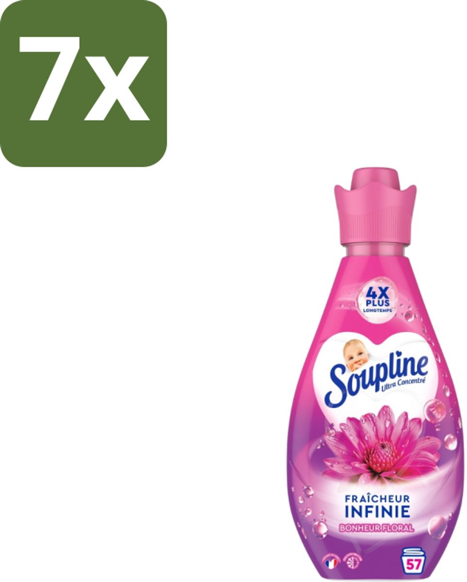Soupline – Wasverzachter – Infinite Freshness Floral Happiness – 800 ml - Bulkverpakking - 7 stuks