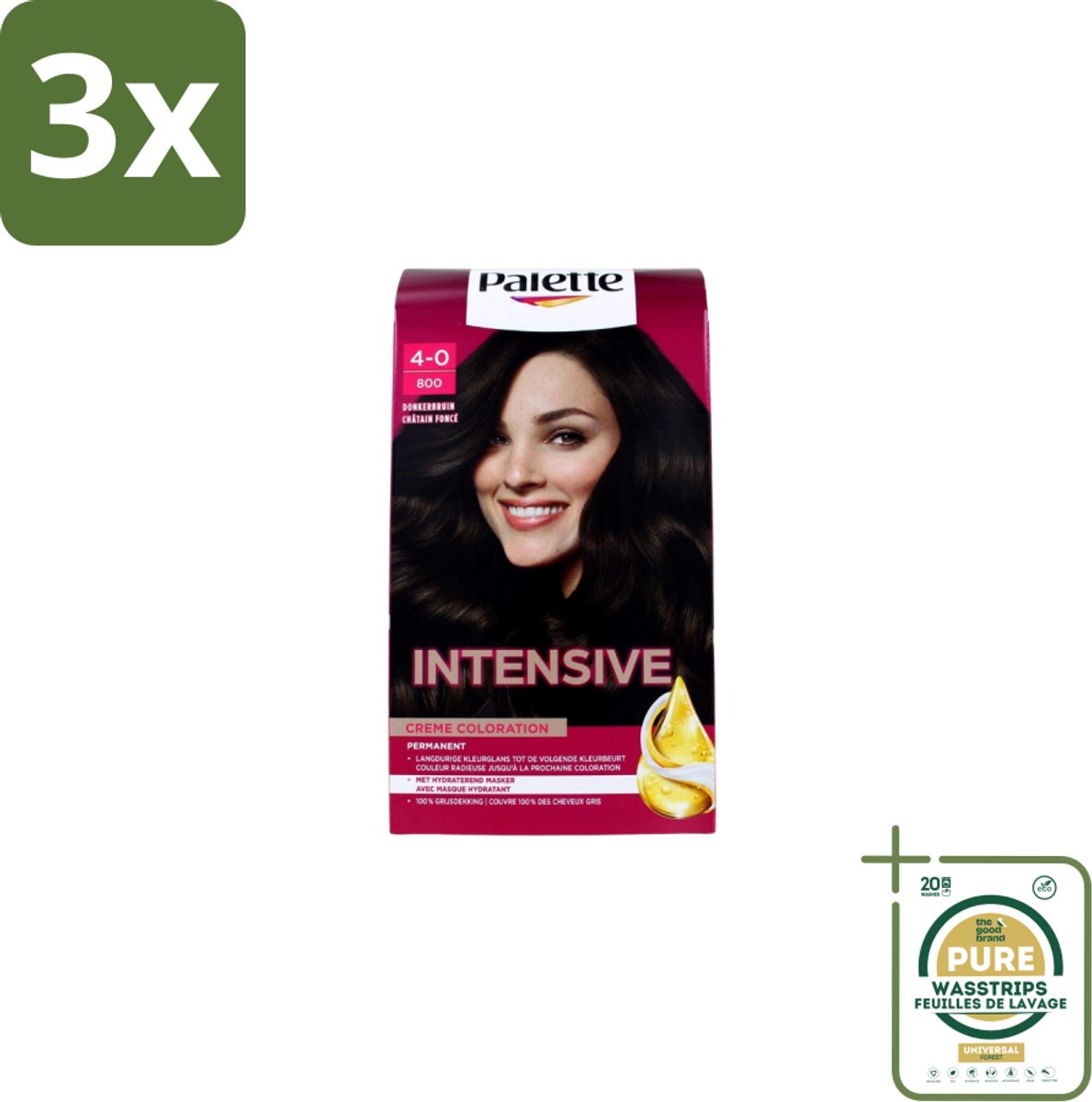 3 x Poly Palette – Haarverf – 750 Chocoladebruin / 3-65 – 115 ml - Grootverpakking - Haarkleur - Chocoladebruin - Permanente Haarkleuring - Haarkleuren - Haarverf