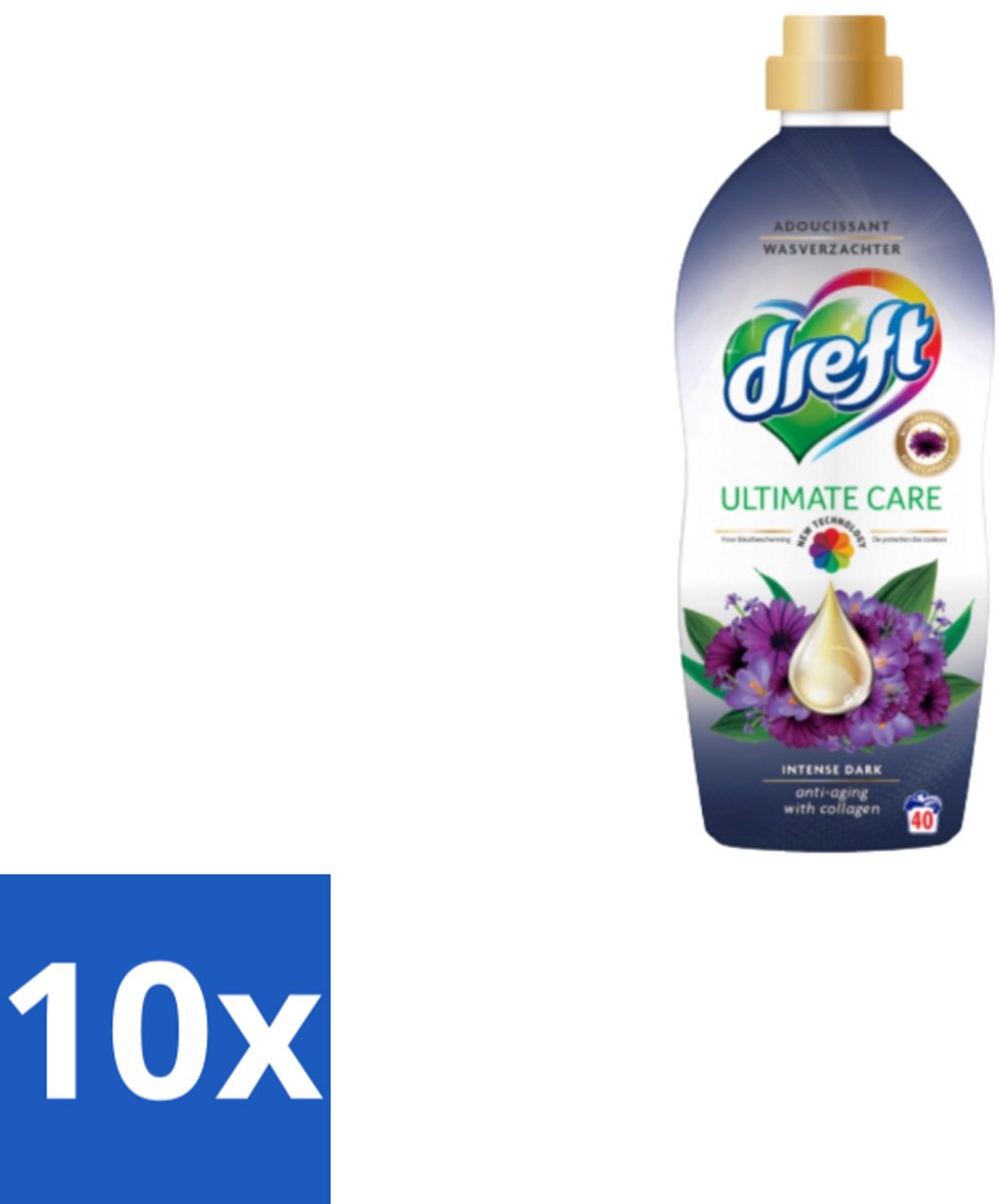 Dreft – Wasverzachter – Ultimate Care Intense Dark – 40 Wasbeurten - Bulkverpakking - 10 stuks