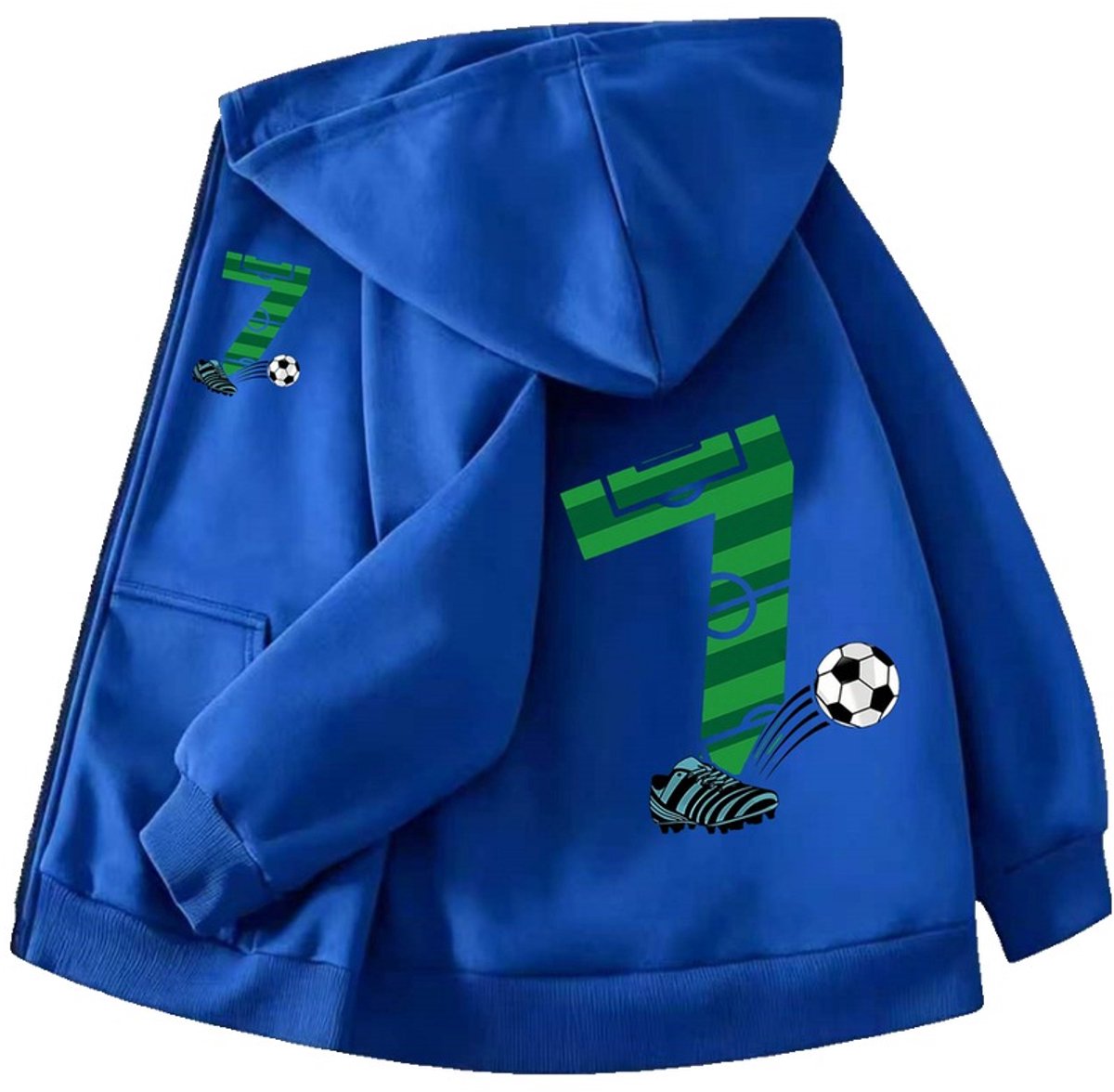 Currero Vest Jongens Met Rits Sweater Jongen Cardigan Gebreid Sweaters Hoodie Warme Trui Lange Mouw 7-8 Jaar Blauw