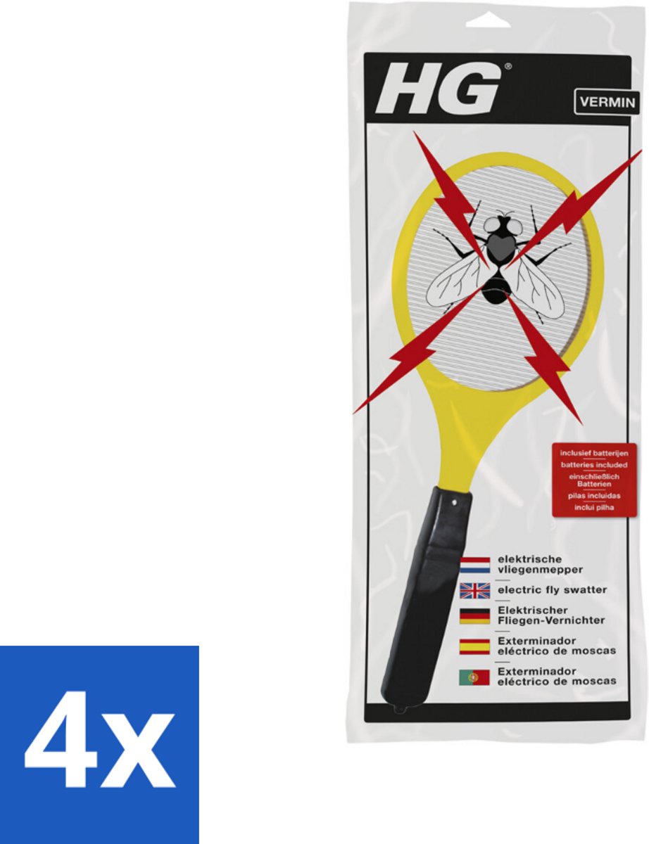 4 x HG X Elektrische Vliegenmepper - Vliegenmepper - Muggenwering - Wespenwering - Elektrische Vliegenmepper - Insectenwering