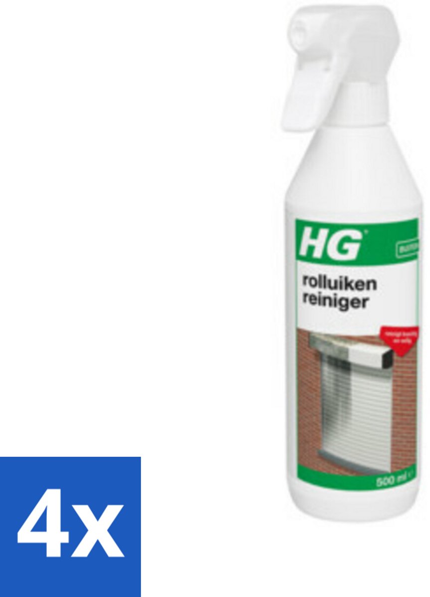 4 x HG Rolluiken Reiniger 500 ml - Rolluikkast Reiniger - Rolluiken Schoonmaken - Vuil Verwijderen Rolluiken - Rolluiken Reiniging - Rolluiken Schoonmaakmiddel
