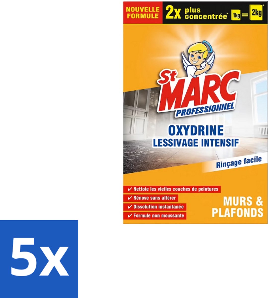 St. Marc – Multireiniger Poeder – Professioneel Oxydrine – 1 kg - Bulkverpakking - 5 stuks