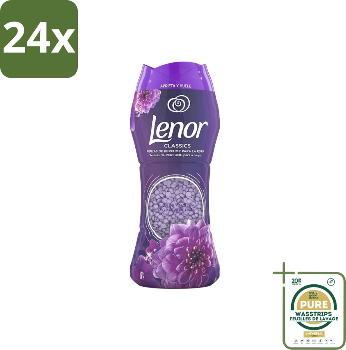 Lenor Unstoppables – Geurbooster – Amethyst – 210 g - Voordeelverpakking - 24 stuks - Wasgeur intens - Wasgeur langdurig