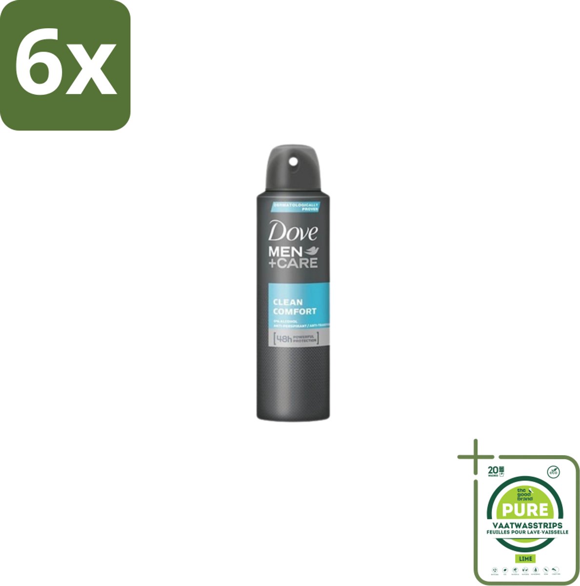 Dove Men+Care – Deodorant Spray – Clean Comfort – 200 ml - Voordeelverpakking - 6 stuks - Anti-transpirant spray - Okselgeur