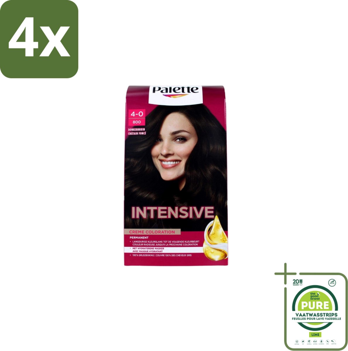 Poly Palette – Haarverf – 750 Chocoladebruin / 3-65 – 115 ml - Voordeelverpakking - 4 stuks - Haarkleur - Chocoladebruin