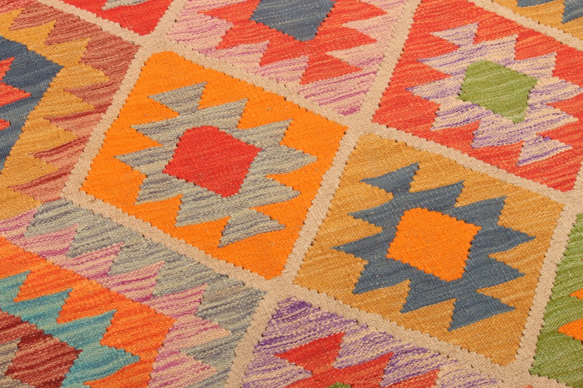 Handgemaakt Traditioneel Tribaal Geometrisch Platweef Tapijt