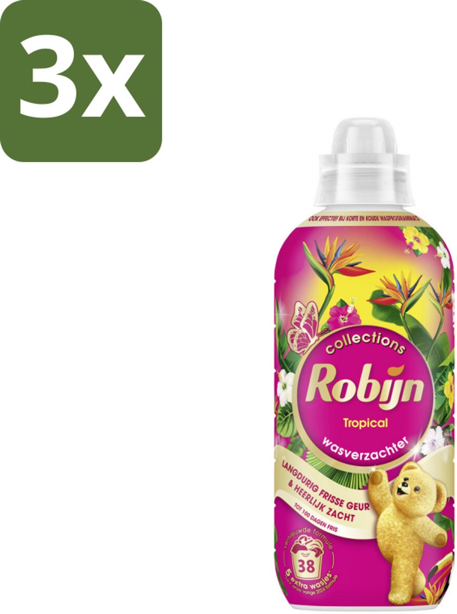 3 x Robijn – Wasverzachter – Tropical – 765 ml - Koffie - Koffiezetapparaat - Koffiezetapparaat