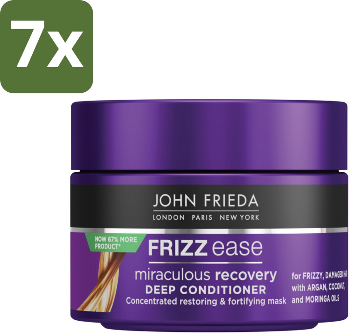 7 x John Frieda – Haarmasker – Frizz Ease – Voedend en herstellend – 250 ml - Koffie - Koffiezetapparaat - Koffiezetapparaat