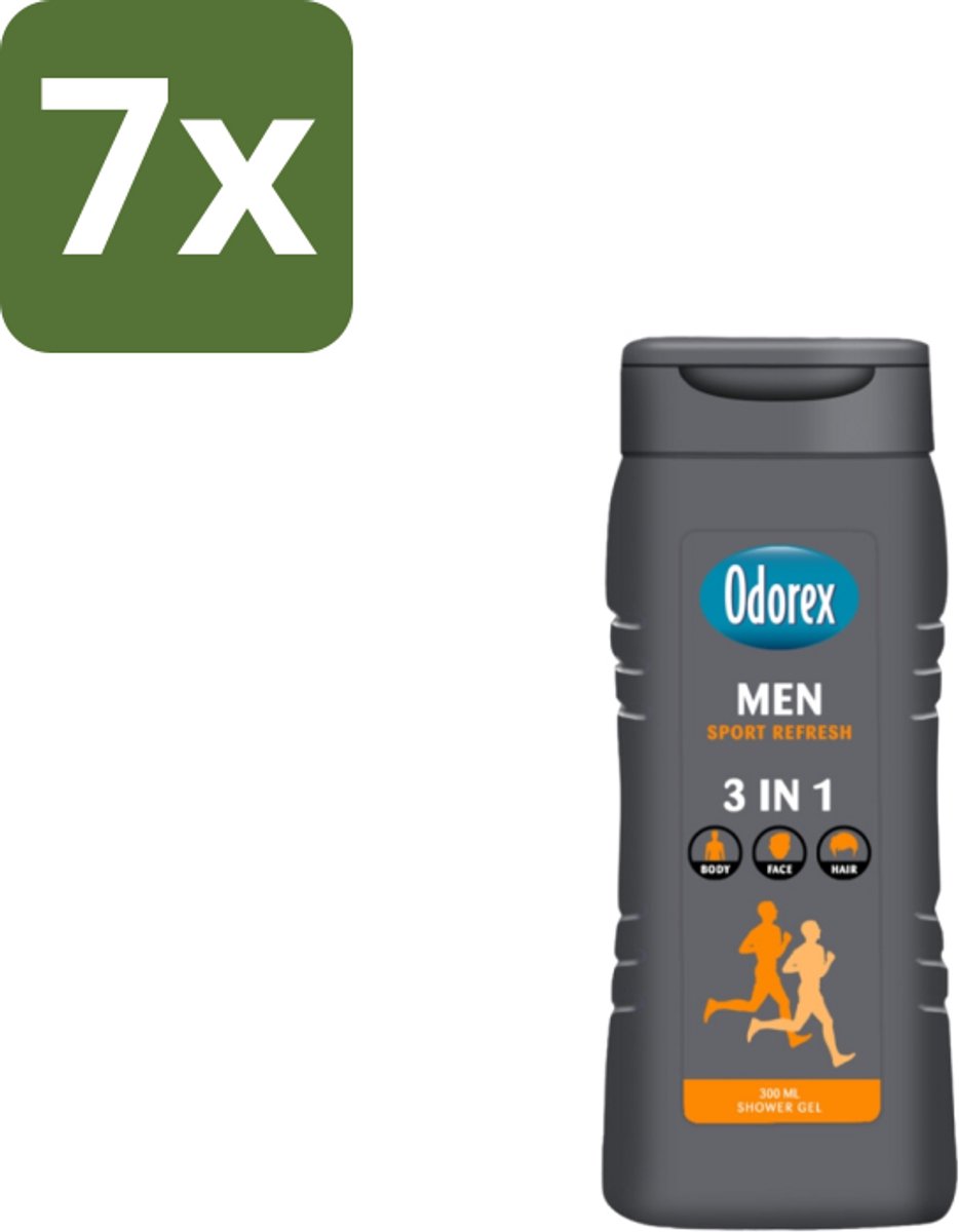 7 x Odorex – Douchegel – For Men Sport Refresh – 300 ml - Koffie - Koffiezetapparaat - Koffiezetapparaat