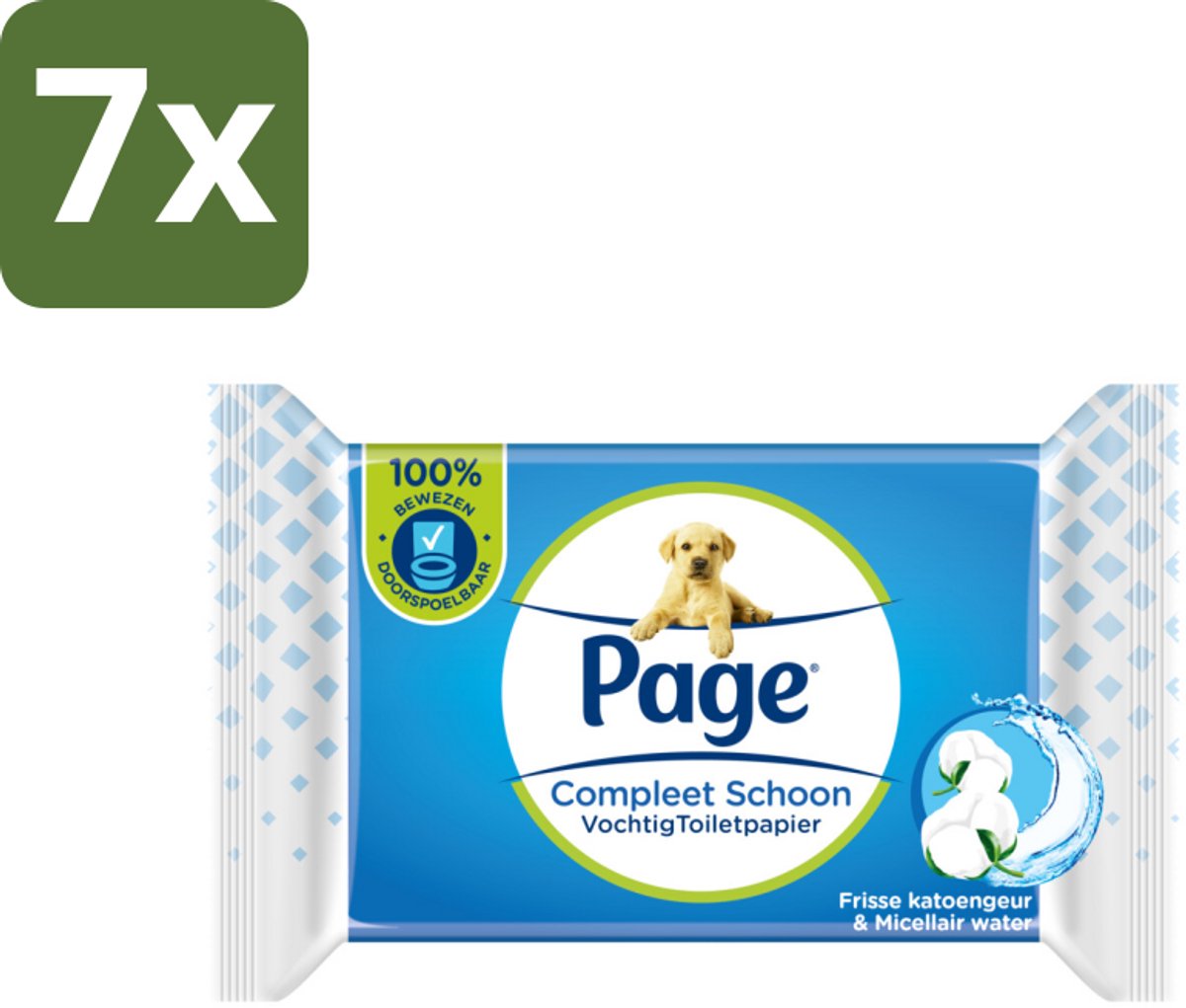 7 x Page – Vochtig Toiletpapier – Navulling – 38 doekjes - Koffiezetapparaat