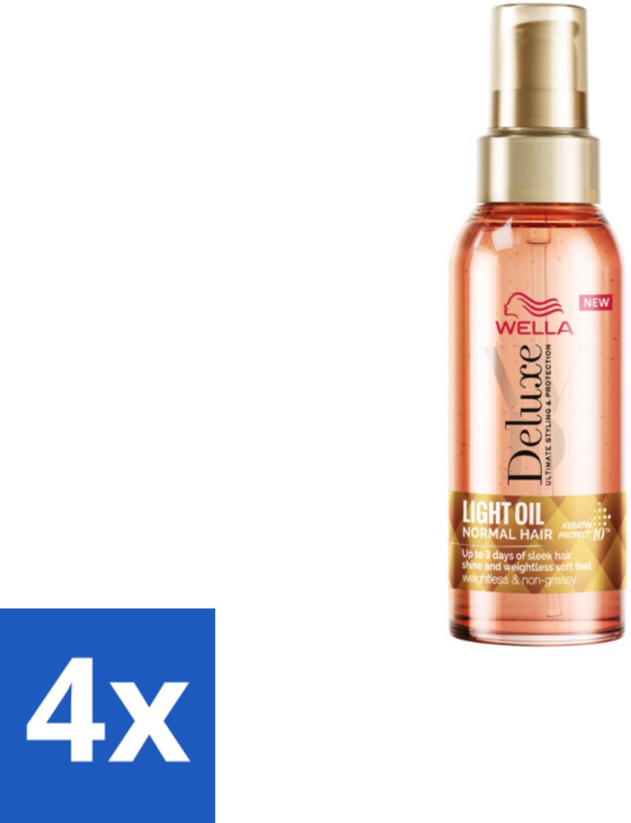 4 x Wella – Deluxe Oil Light – Haarolie – 100 ml - Haarolie - Glans - Gezond Haar - Voeding - Gladheid