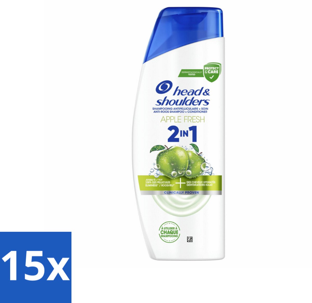 15 x Head & Shoulders – 2-in-1 – Apple Fresh – 300 ml - Anti-roos Shampoo - 2-in-1 Shampoo - Apple Fresh Shampoo - Shampoo Tegen Roos - Verfrissende Shampoo