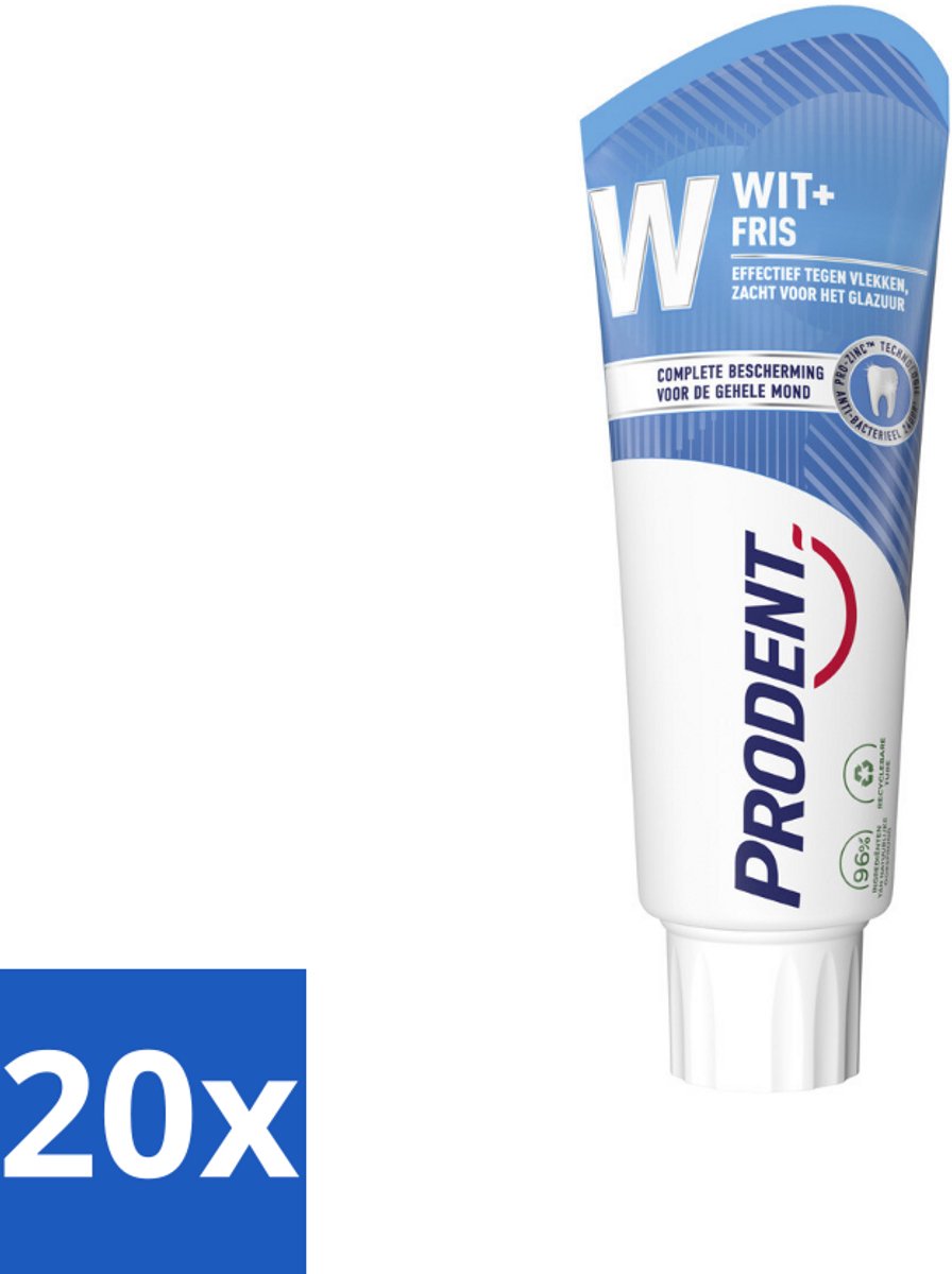20 x Prodent – Tandpasta – Wit + Fris – Complete Bescherming – 75 ml - Koffie - Koffiezetapparaat - Koffiezetapparaat