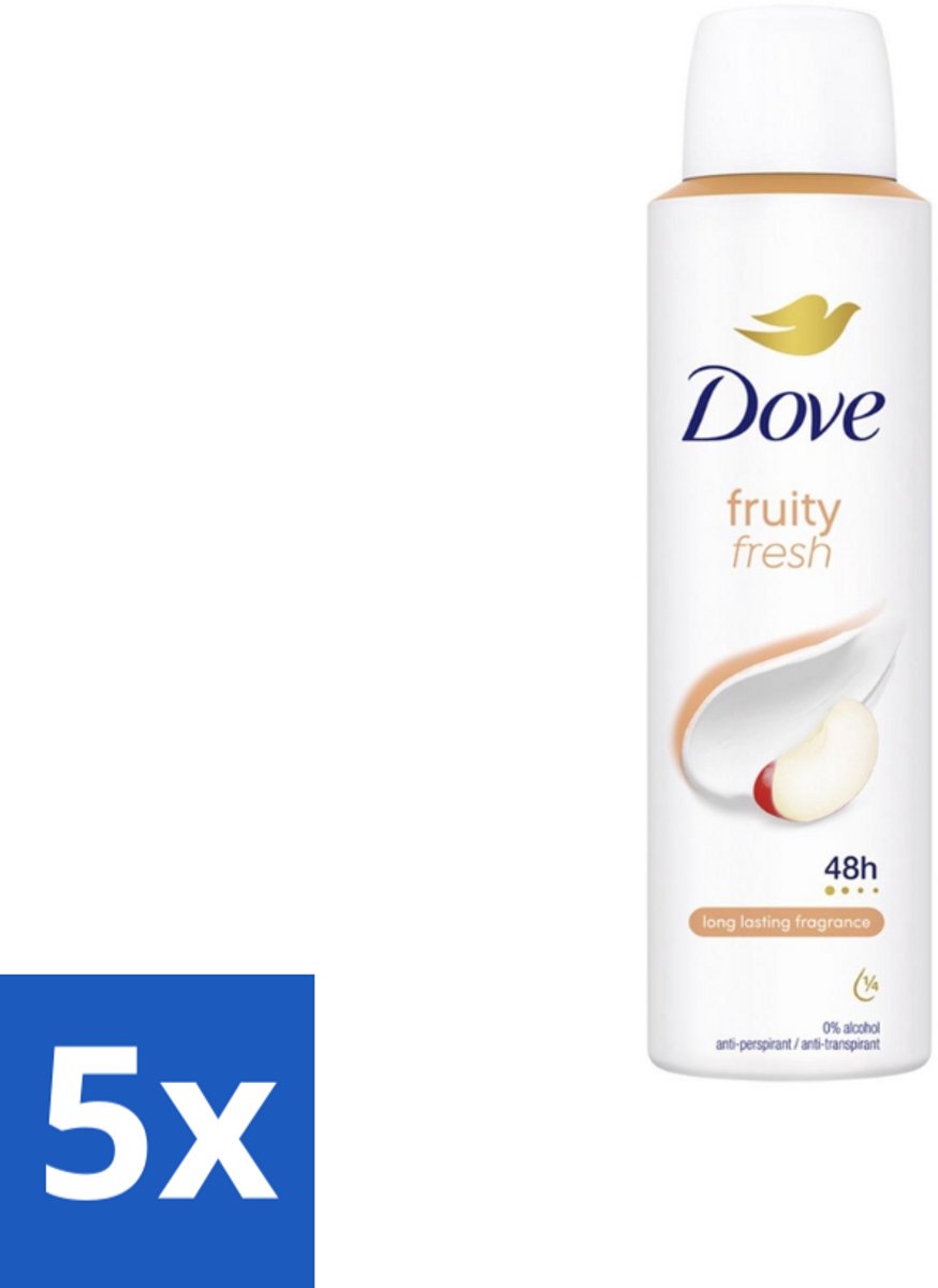 5 x Dove – Deodorant Spray – Fruity Fresh – 150 ml - Deodorant Spray - Fris - Fruitige Geur - Okselhuid Verzorging - Transpiratiegeur