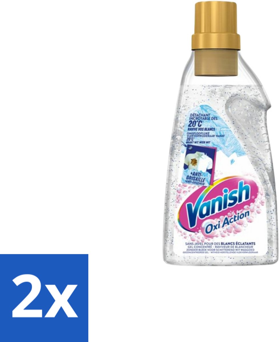 2 x Vanish – Wasbooster Gel – Oxi Action Whitening – 750 ml - Wasbooster - Witte Was - Vlekverwijdering - Wasmiddel - Actieve Zuurstof