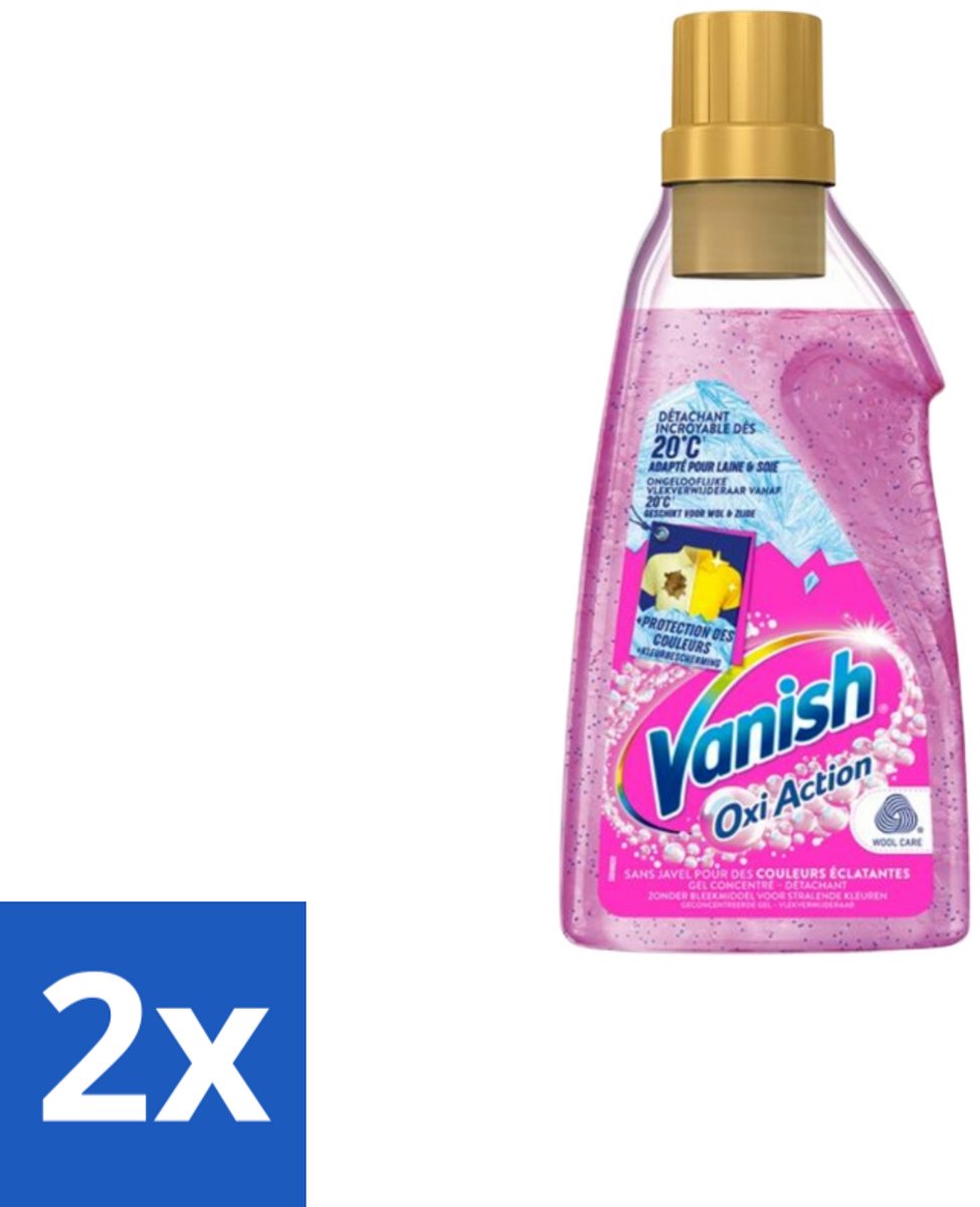 2 x Vanish – Wasbooster Gel – Oxi Action – 750 ml - Wasbooster - Vlekverwijdering - Zuurstoftechnologie - Koud Water - Energiezuinig Wassen