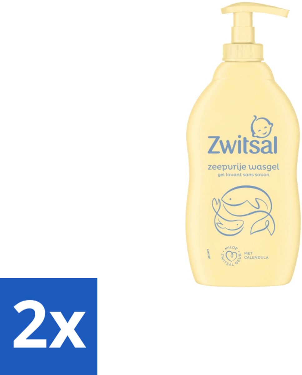 2 x Zwitsal Zeepvrije Wasgel 400 ml - Babywasgel - Zeepvrije Wasgel - Babyhuid Verzorging - Milde Wasgel - Glycerine Wasgel