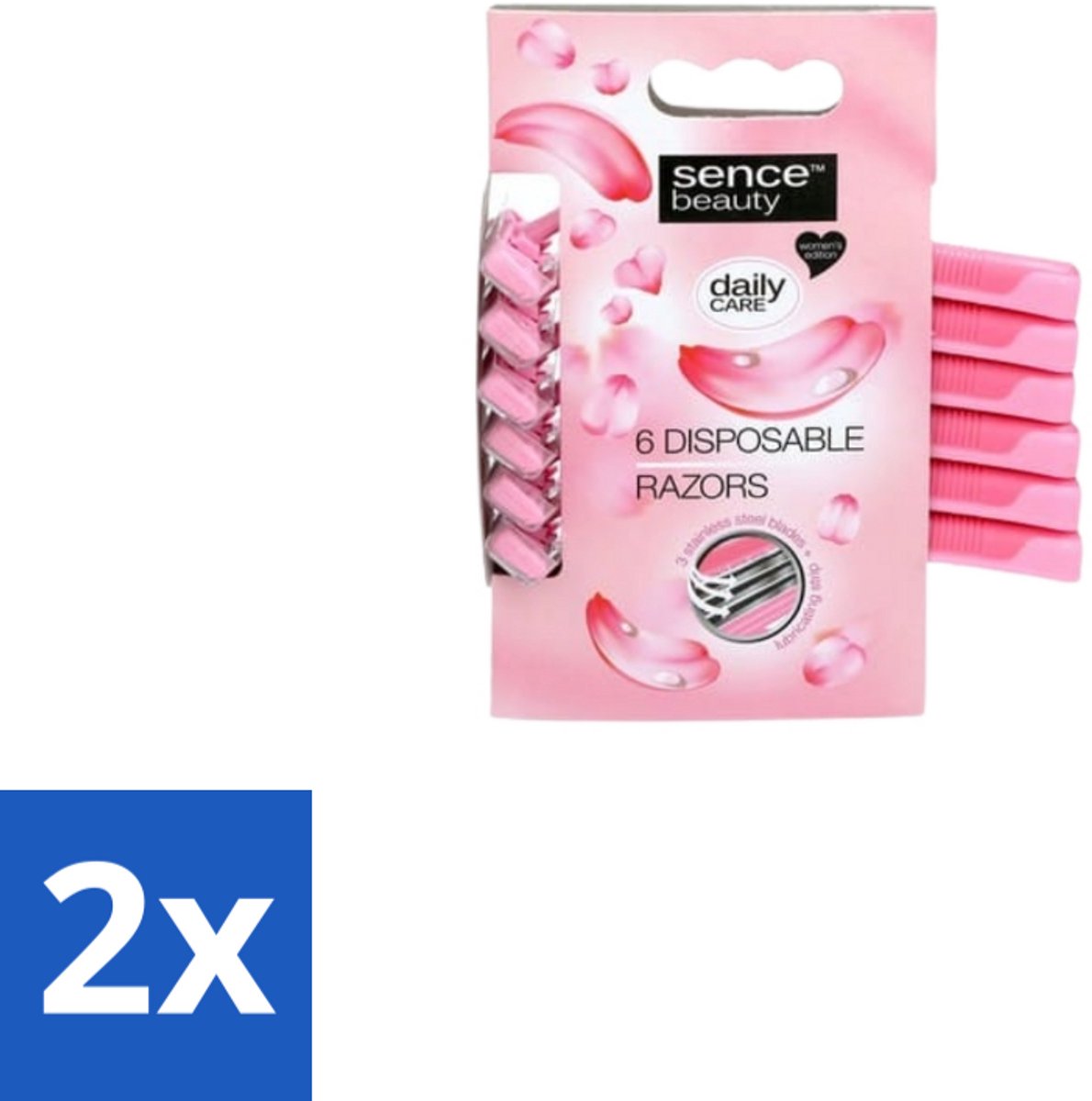 2 x Sence – Wegwerpscheermes – Glad Scheren – Comfort Grip – 6 Wegwerpscheermes - Scheermesje - Scheermes - Bikini Lijn - Benen Scheren - Oksels Scheren