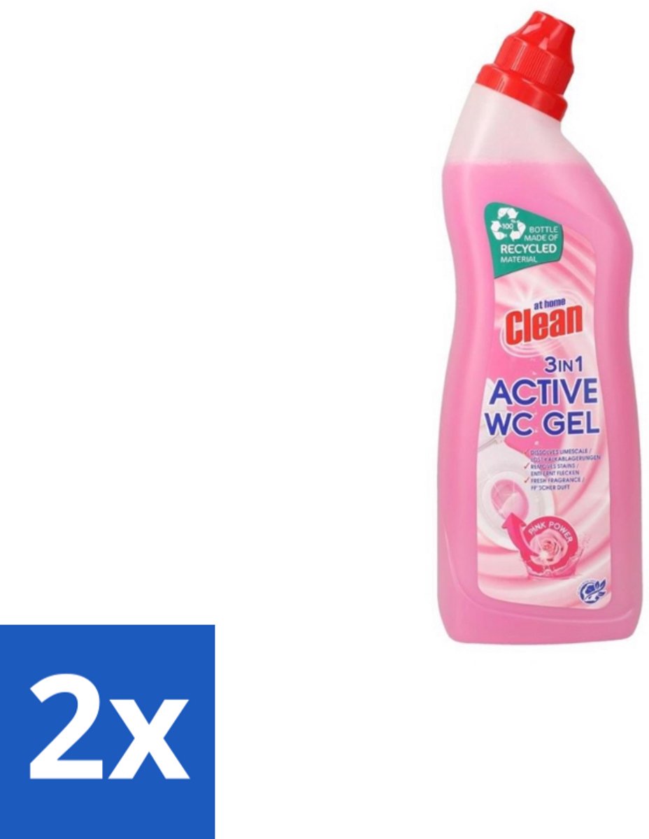 2 x At Home Clean – Toiletreiniger – 3-in-1 Formule – 750 ml - Toiletreiniger - Reinigen - Ontkalken - Frisheid - Hygiëne