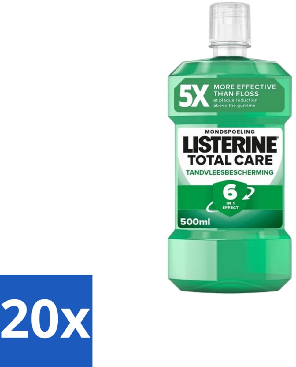 20 x Listerine – Mondwater – Total Care Tandvleesbescherming – 500 ml - Mondspoeling - Tandvleesbescherming - Tandplak - Tandsteen - Frisse Adem
