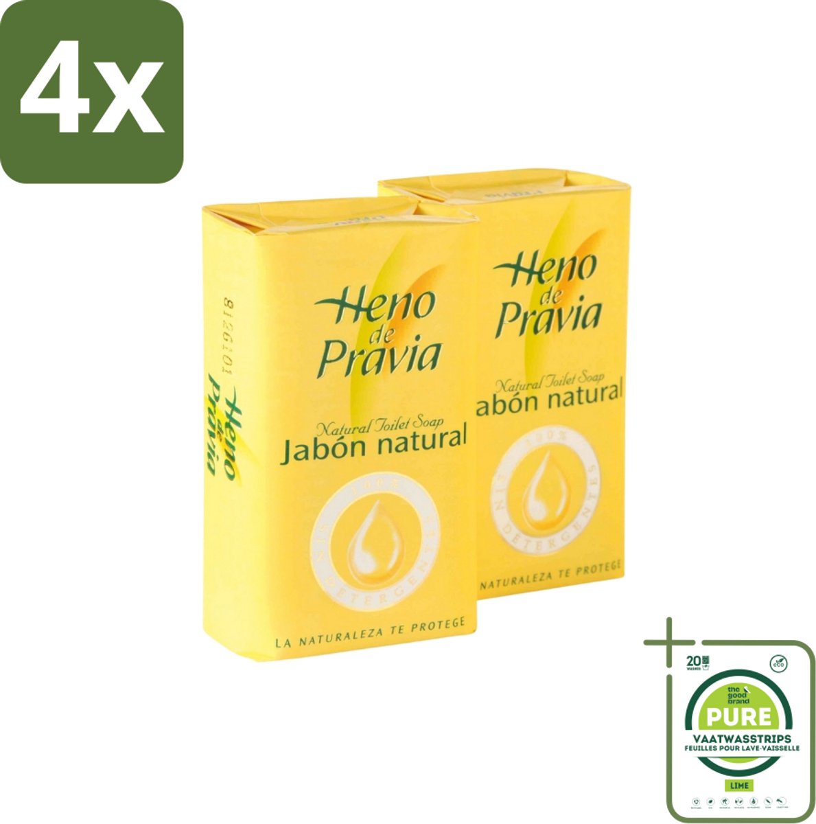 Heno – Zeep – Traditioneel – 115 g - Voordeelverpakking - 4 stuks - Zeep - Zeep tablet