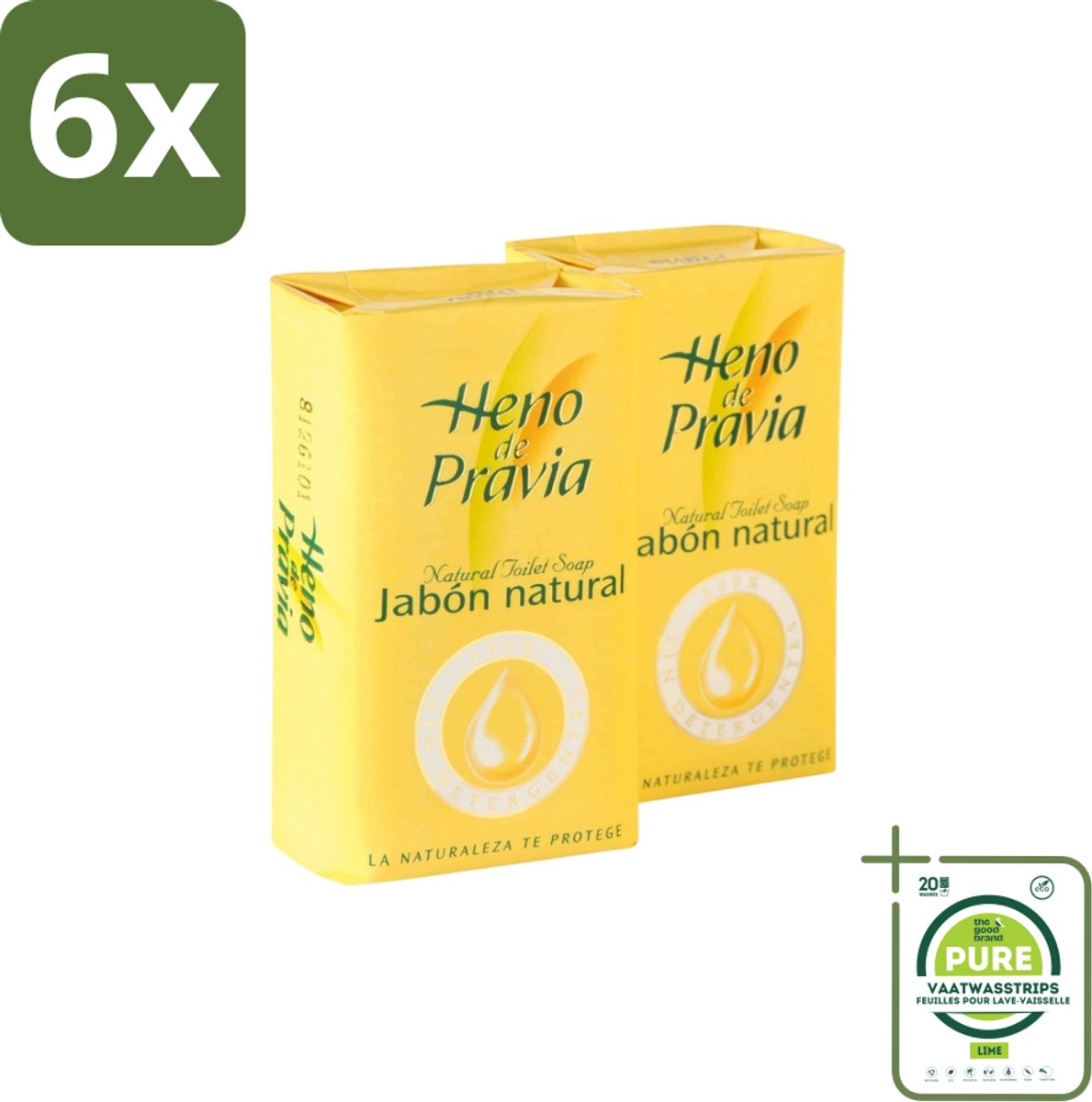 Heno – Zeep – Traditioneel – 115 g - Voordeelverpakking - 6 stuks - Zeep - Zeep tablet