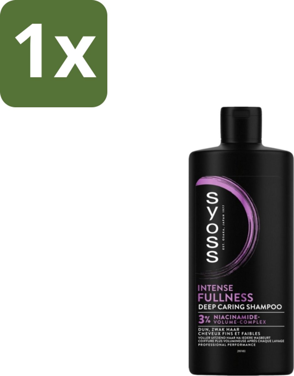 1 x Syoss – Shampoo – Intense Fullness – 440 ml - Volume Shampoo - Volumizing Shampoo - Fullness Shampoo - Fijn Haar Shampoo - Slap Haar Shampoo