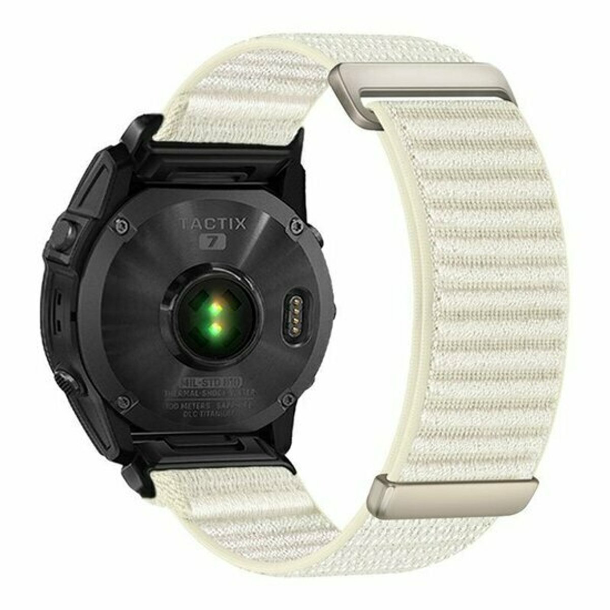 By Qubix - Geschikt voor Garmin bandje - 20mm Quickfit - Nylon Sport Loop bandje - Sterrenlicht - Geschikt voor Garmin Fenix 9 / 9 pro - 43mm