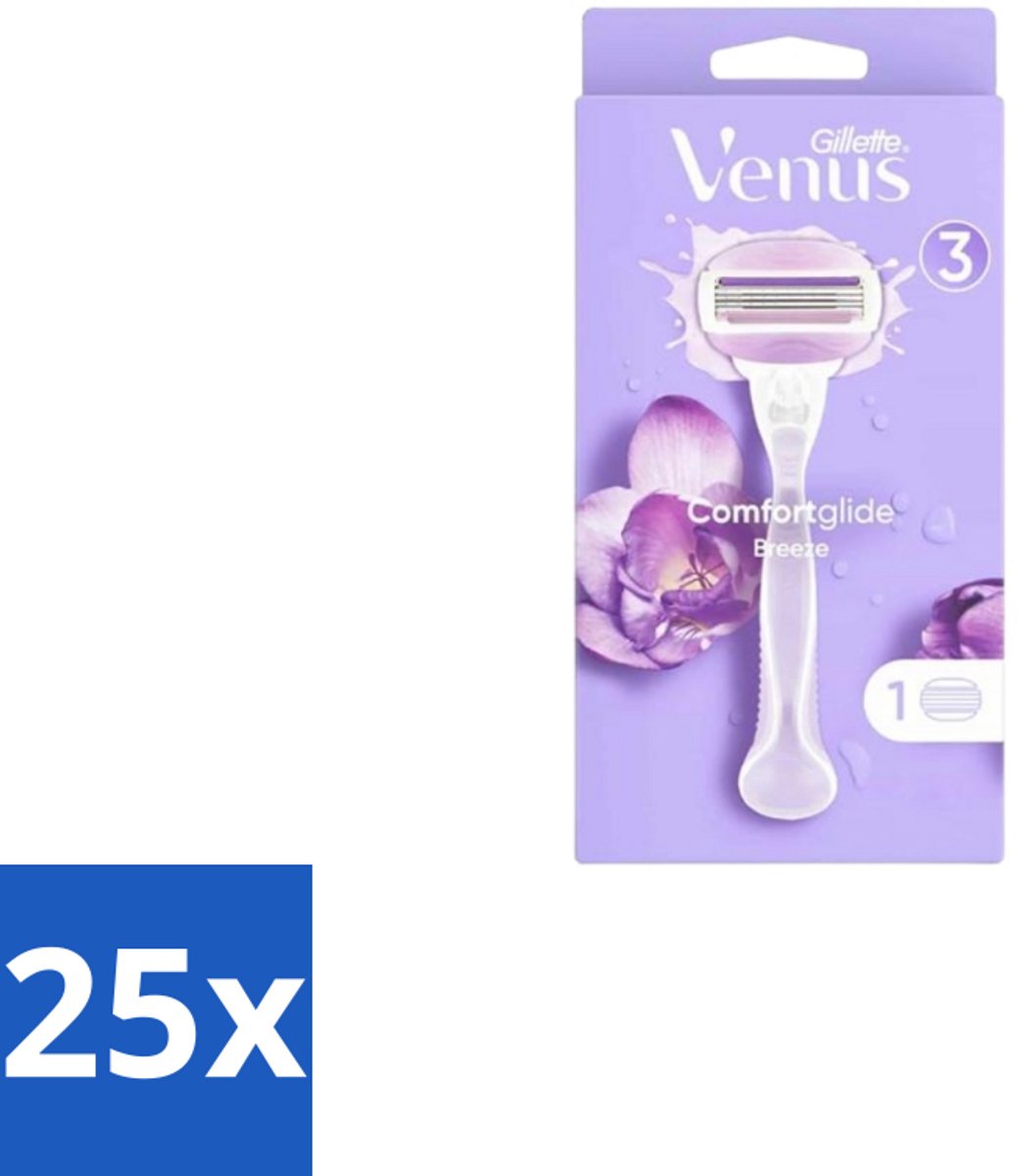 25 x Gillette - Venus ComfortGlide Breeze – Hydraterende Gelstrips – Dames - Scheer Gel - Hydraatende Gelstrips - Comfortabele Scheerervaring - Huidverzorging - Scherpe Mesjes