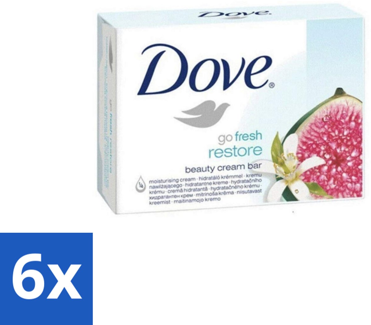 6 x Dove – Zeep – Go Fresh Restore – 4 x 90 g - Zeep - Handen Reinigen - Lichaam Reinigen - Frisse Geur - Mild Reinigen