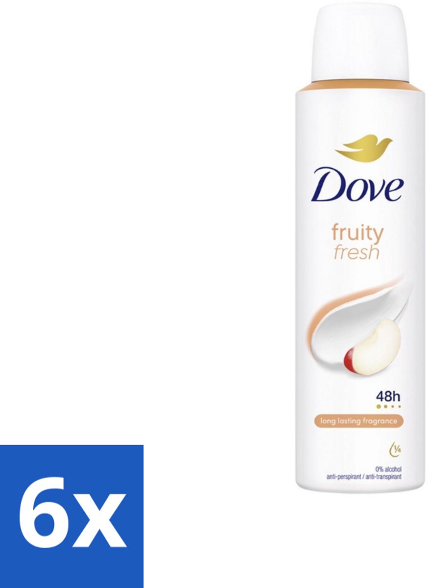 6 x Dove – Deodorant Spray – Fruity Fresh – 150 ml - Deodorant Spray - Fris - Fruitige Geur - Okselhuid Verzorging - Transpiratiegeur