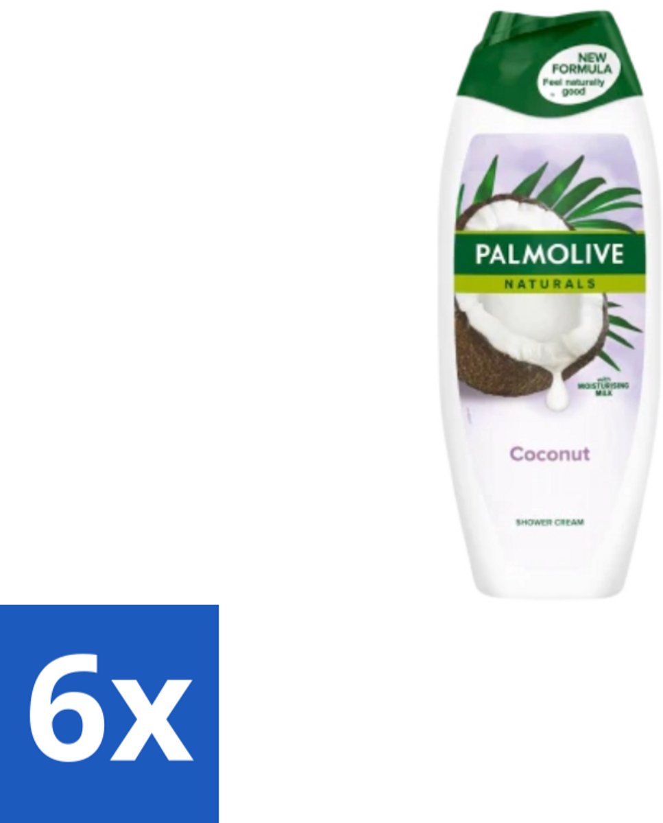 6 x Palmolive – Douchegel – Pure Coconut – 500 ml - Douchegel Kokos - Kokosgeur Douchegel - Reiniging Huid - Hydraterende Douchegel - Mild Reinigen