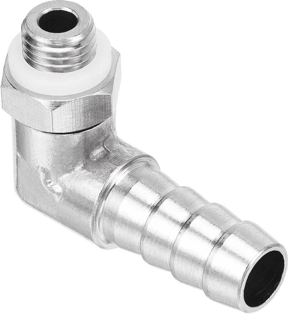 Solidchoice - 90 Graden Slangverbinder voor Gas met Vernikkelde Aansluiting