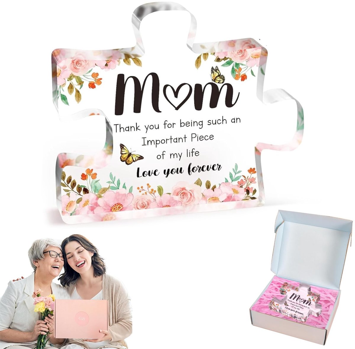 Solidchoice - Acryl Blok Puzzel Geschenk voor Moeder